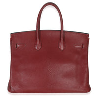 Hermès Rouge Grenat Chevre de Coromandel Birkin 35 PHW Handbag bv