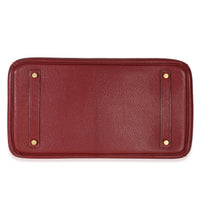 Hermès Rouge Grenat Chevre de Coromandel Birkin 35 PHW Handbag stamp