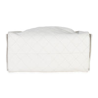 Chanel White Quilted Caviar Large  25 Hobo Handbag Handbag stamp