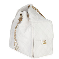 Chanel White Quilted Caviar Large  25 Hobo Handbag Handbag sv