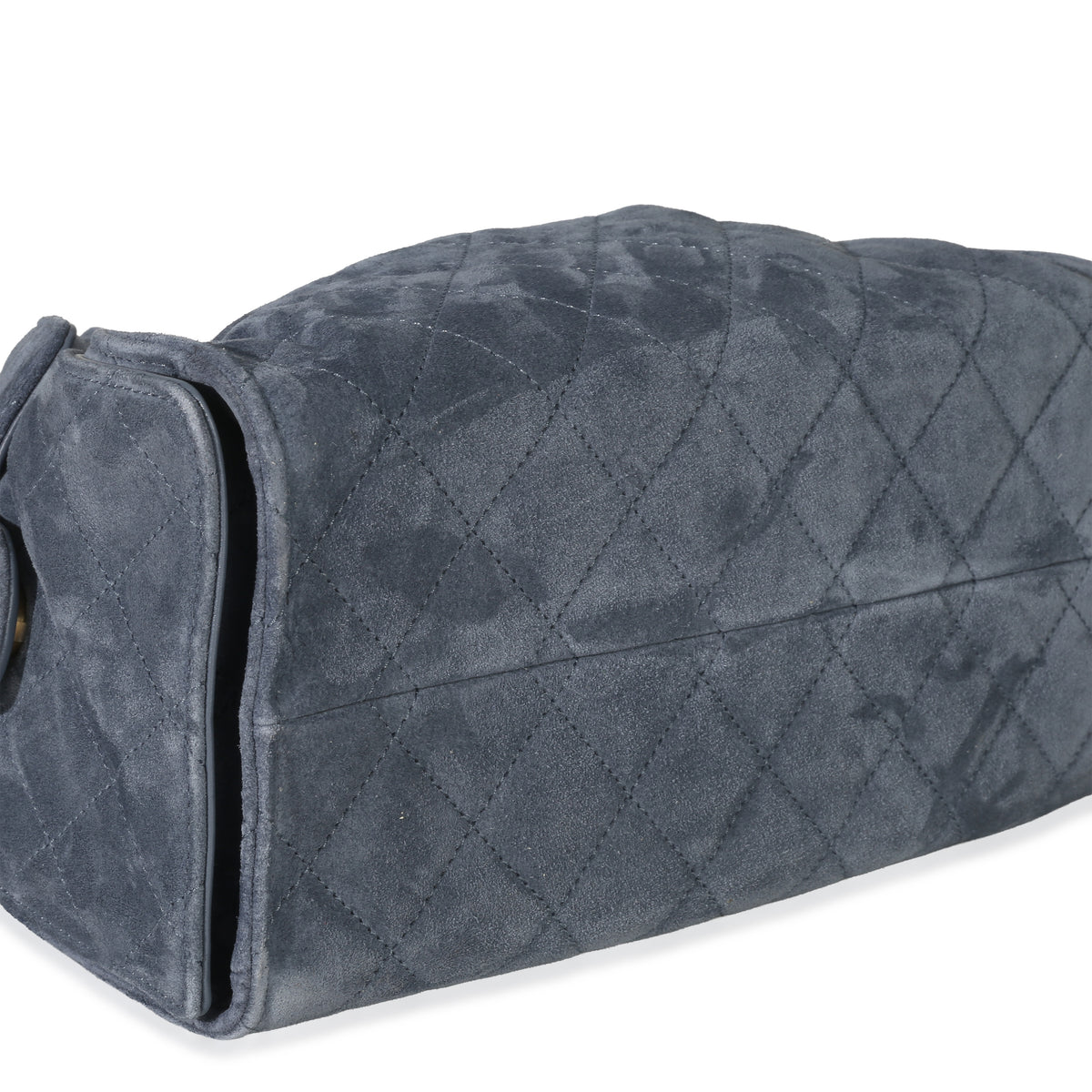 Chanel Blue Quilted Suede Small  25 Hobo Handbag box