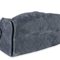 Chanel Blue Quilted Suede Small  25 Hobo Handbag box