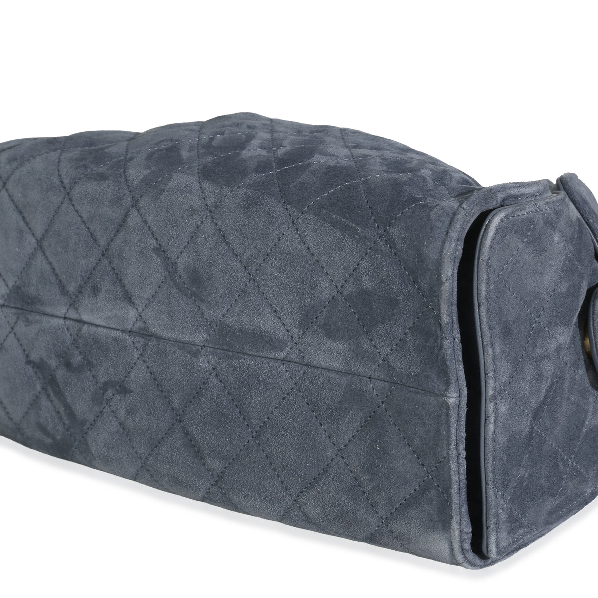 Chanel Blue Quilted Suede Small  25 Hobo Handbag clasp