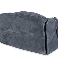 Chanel Blue Quilted Suede Small  25 Hobo Handbag clasp