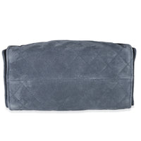 Chanel Blue Quilted Suede Small  25 Hobo Handbag stamp