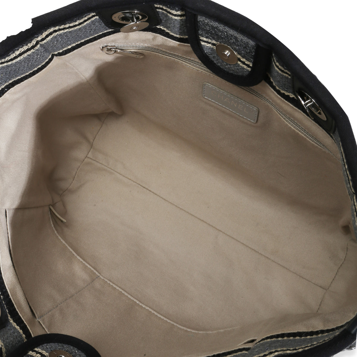 Chanel Blue Canvas Striped Small Deauville Shopping Tote Handbag ad1