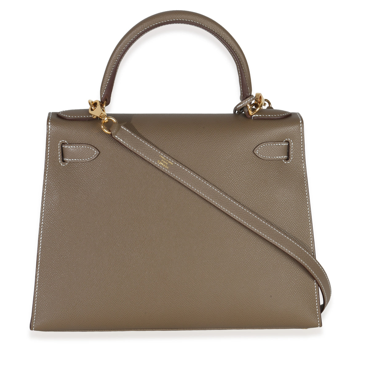 Hermès Etoupe Epsom Sellier Kelly 28 GHW Handbag stamp