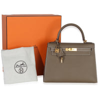 Hermès Etoupe Epsom Sellier Kelly 28 GHW Handbag sv