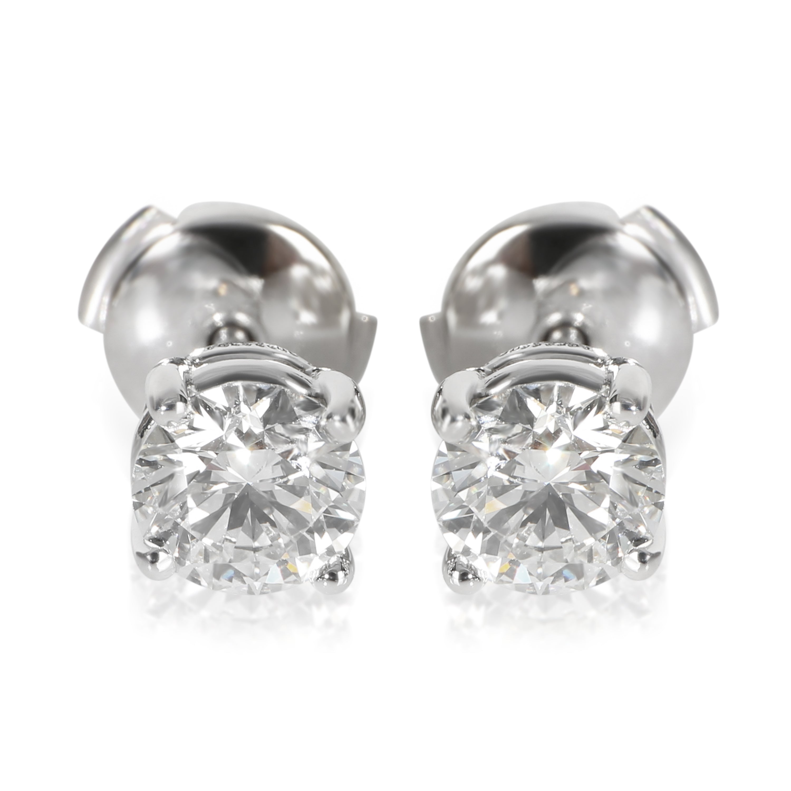 Tiffany & Co. Platinum Diamond Stud Earrings fv