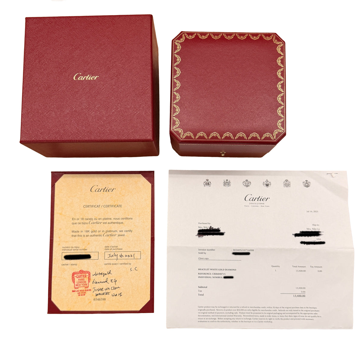 Cartier White Gold Diamond Juste Un Clou Bracelet box