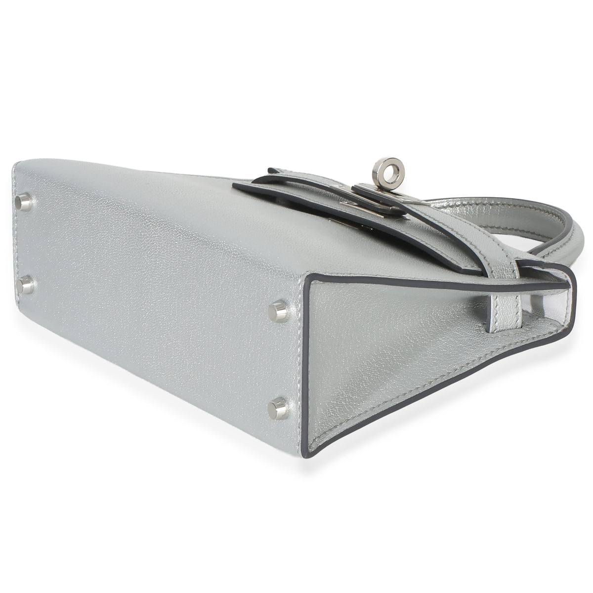 Hermès Argent Metallic Chevre Chamkilight Sellier Mini Kelly II 20 PHW Handbag av