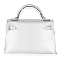 Hermès Argent Metallic Chevre Chamkilight Sellier Mini Kelly II 20 PHW Handbag box
