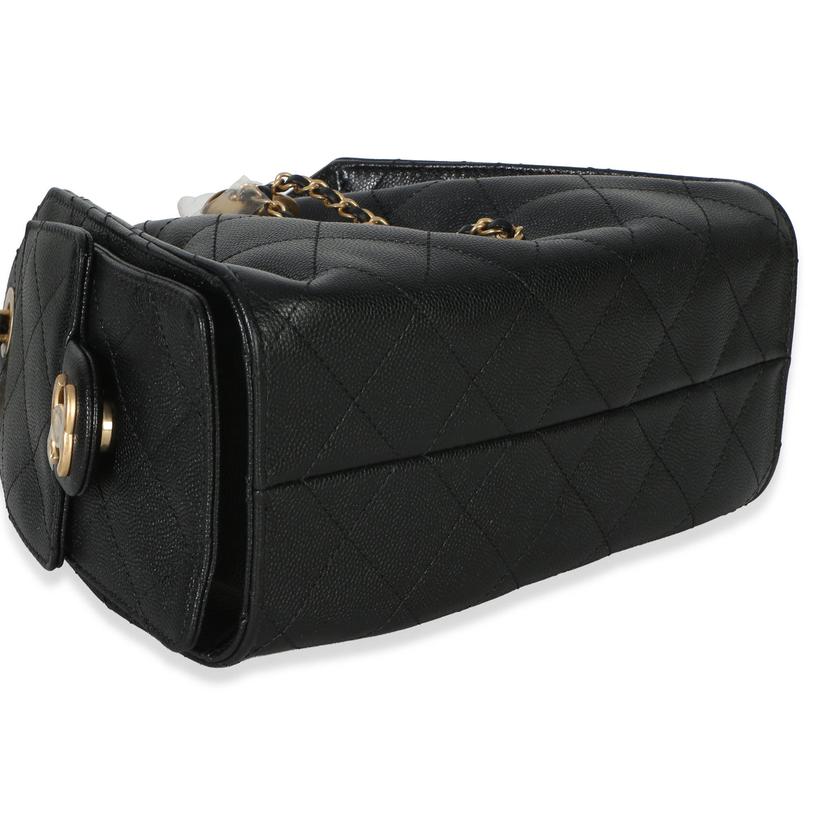 Chanel 26P Black Quilted Caviar Mini  25 Hobo Handbag Handbag clasp