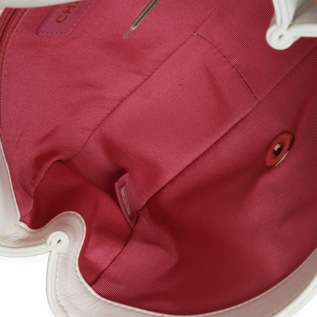 Chanel White Lambskin Multicolor Chain Intertwined Small Flap Bag Handbag ad2