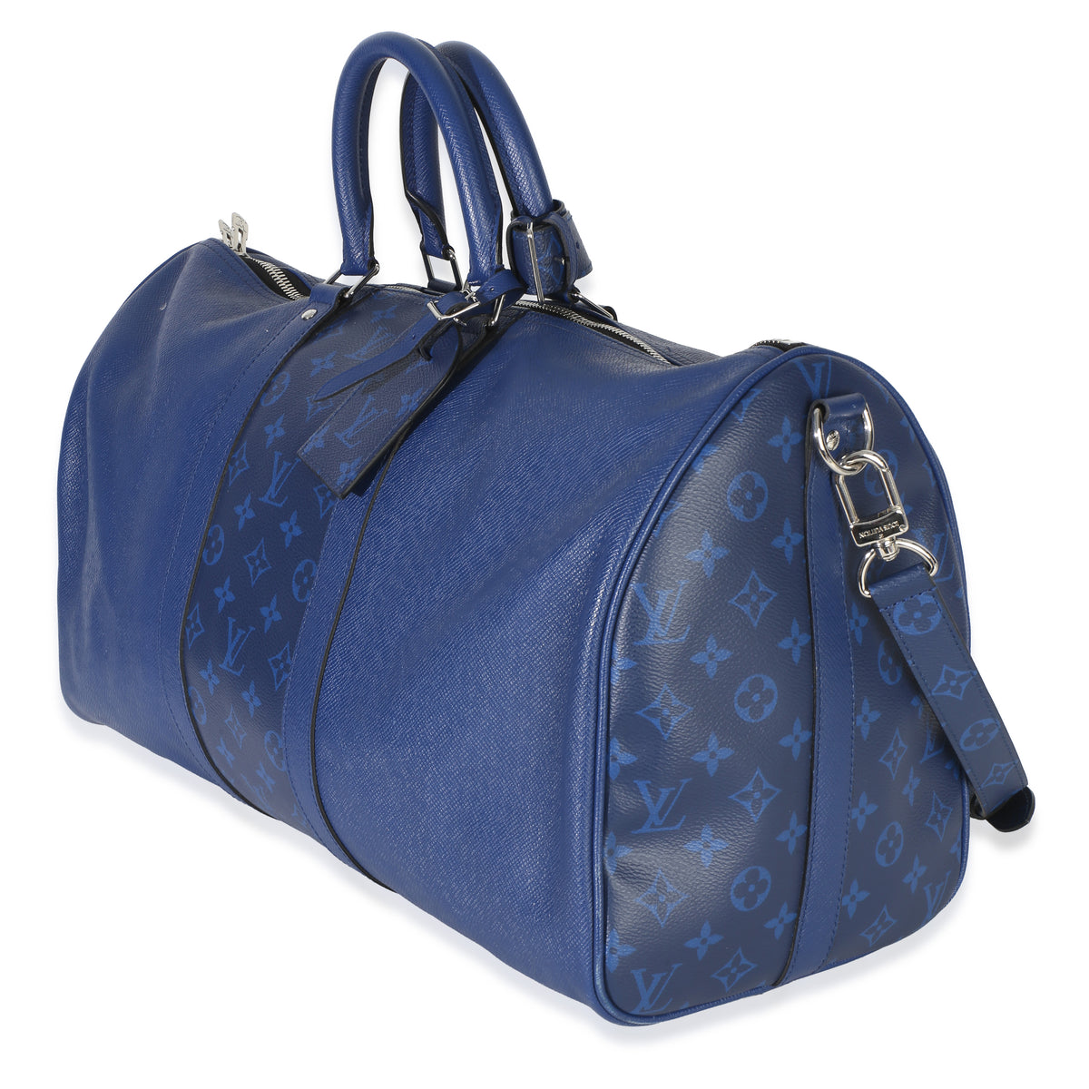 Louis Vuitton Blue Monogram Eclipse Taiga Keepall Bandouliere 45 Handbag sv