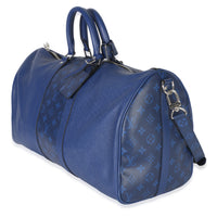 Louis Vuitton Blue Monogram Eclipse Taiga Keepall Bandouliere 45 Handbag sv