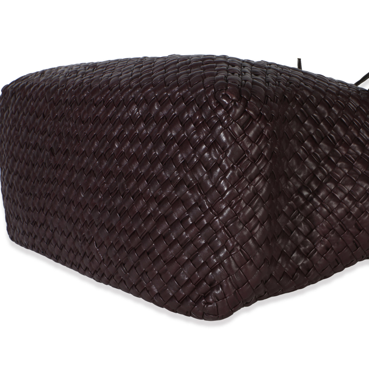 Bottega Veneta Burgundy Nappa Intrecciato Fringe Oversized Cabat Tote Handbag box