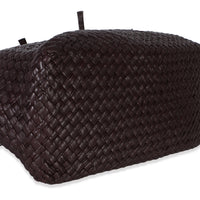 Bottega Veneta Burgundy Nappa Intrecciato Fringe Oversized Cabat Tote Handbag clasp