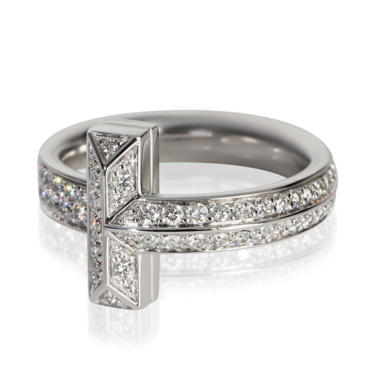Tiffany & Co. White Gold Diamond Tiffany T T1 Ring sv