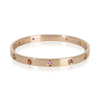 Cartier Rose Gold  Rainbow Gemstone Love Bracelet fv