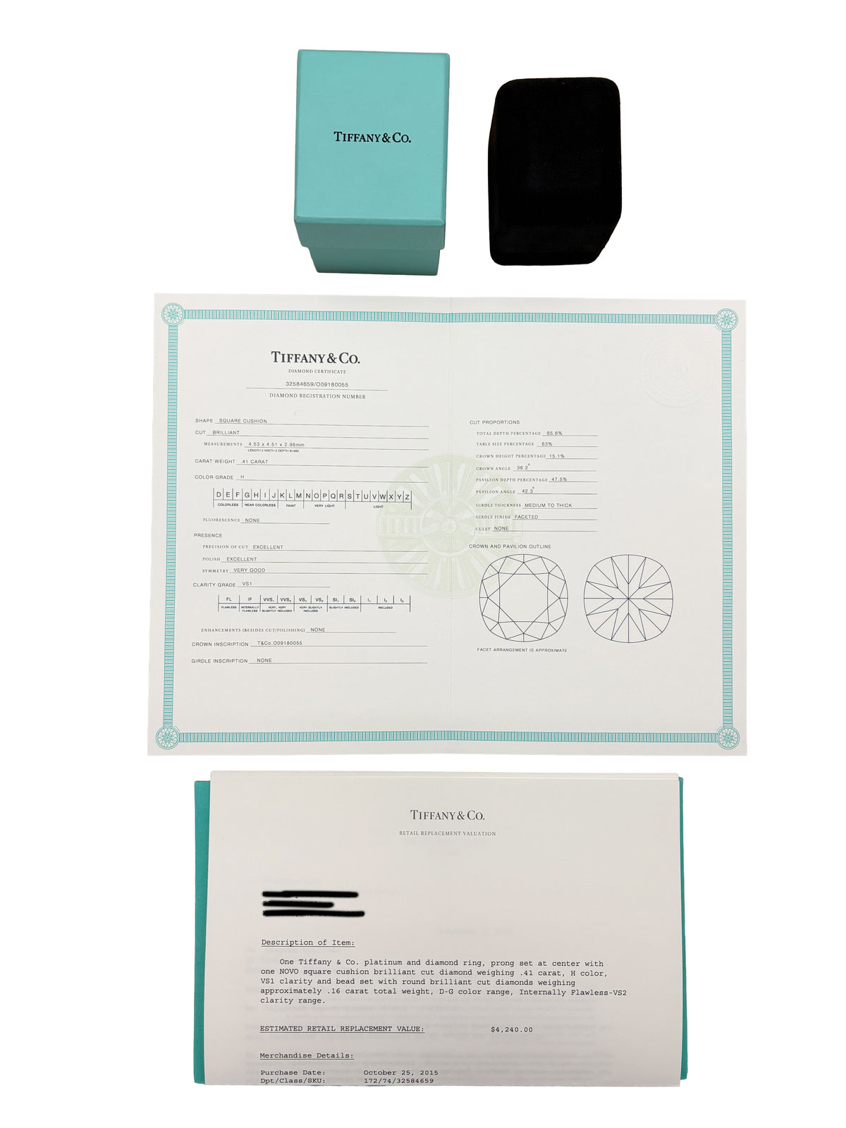 0.41 ct Cushion Diamond Cushion Novo Engagement Ring