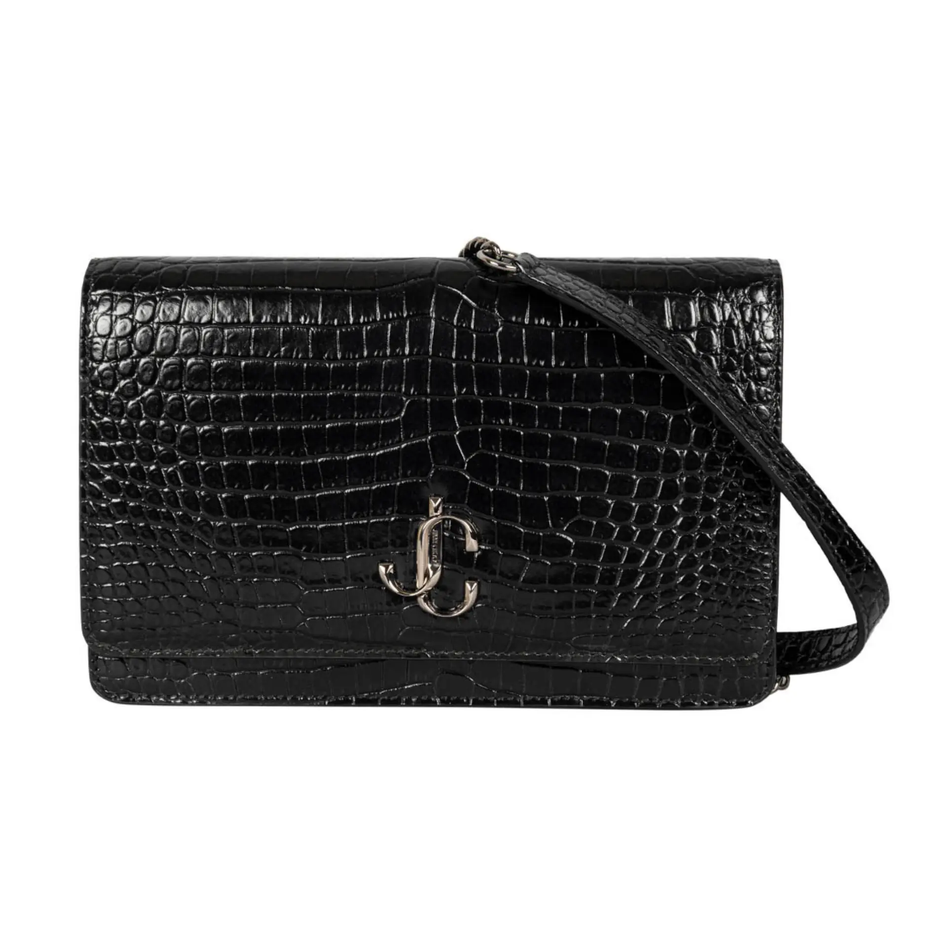 Jimmy Choo Croc Bohemia Clutch With Chain Strap